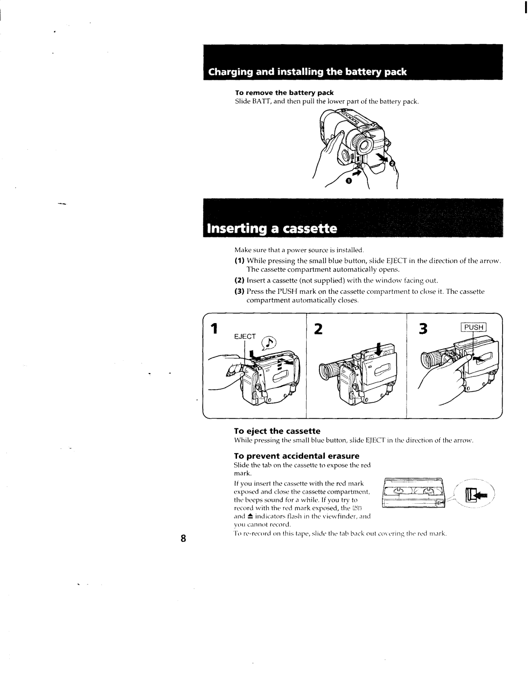 Sony TRV19, CCD-TRV11, TRV211, TRV119, CCS-TRV29 manual 