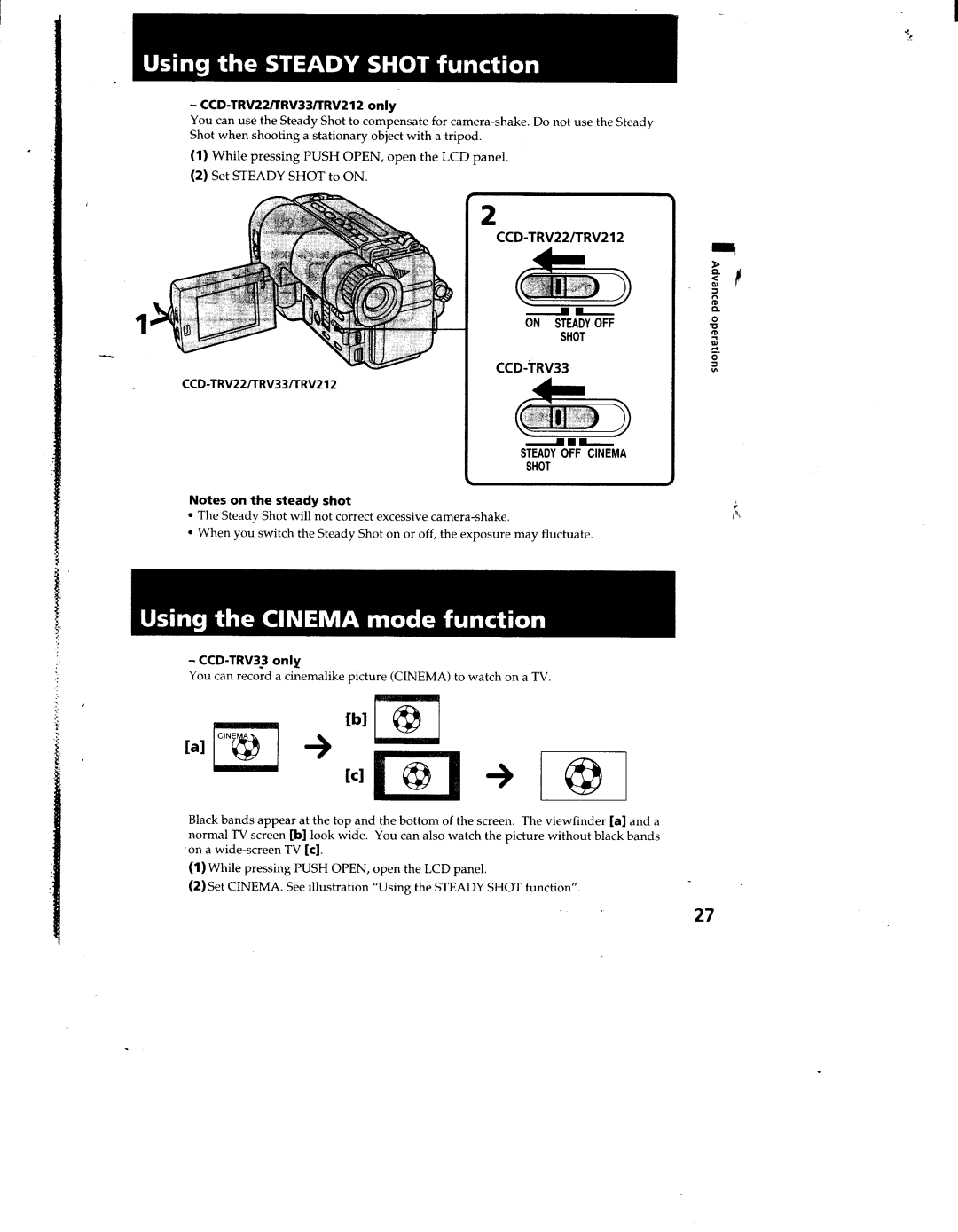 Sony CCD-TRV112/TRV212, CCD-TRV12/TRV22/TRV33 manual 