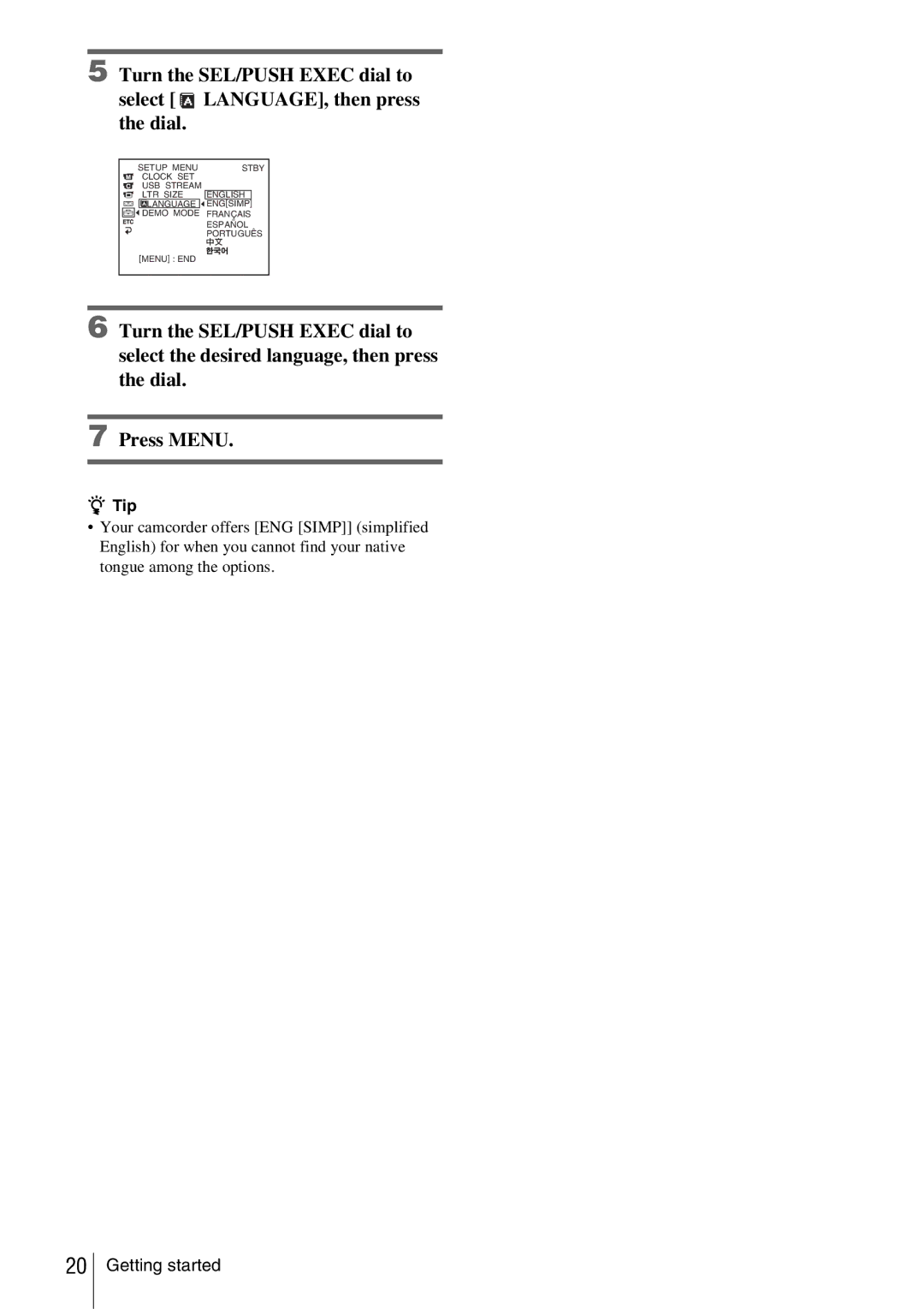 Sony CCD-TRV338 manual Tip 