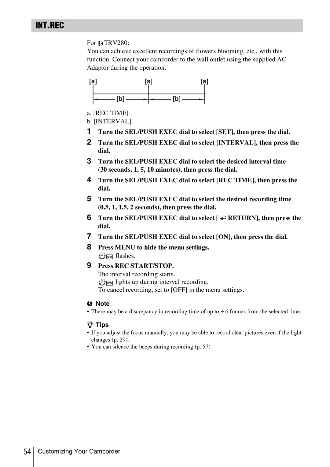 Sony CCD-TRV338 manual Int.Rec, Flashes 