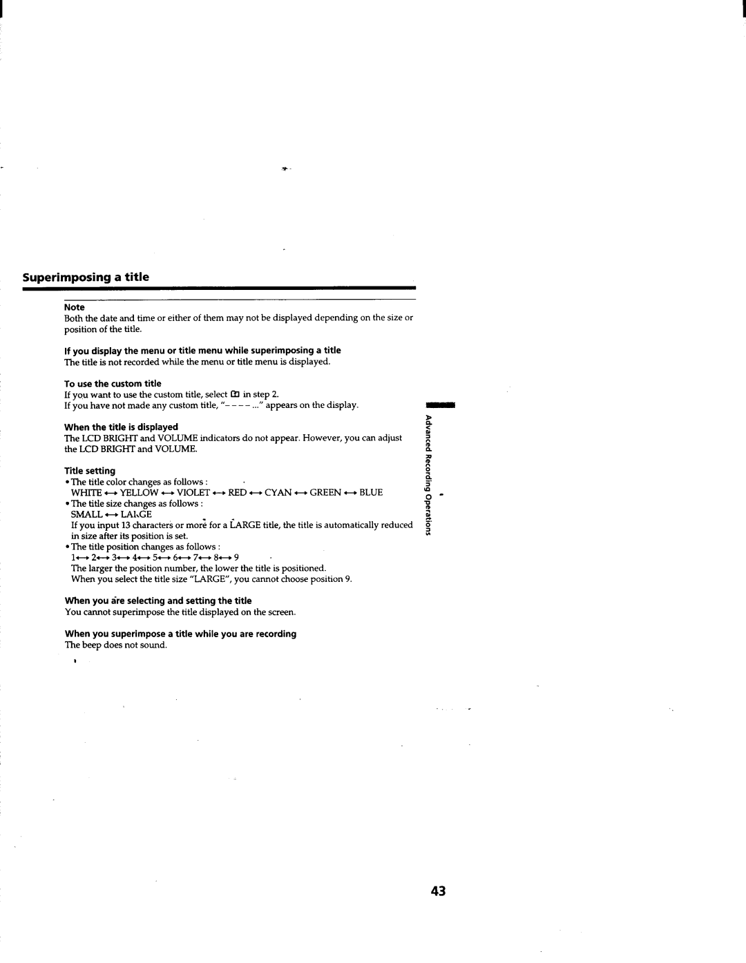 Sony CCD-TRV63/TRV66 manual 