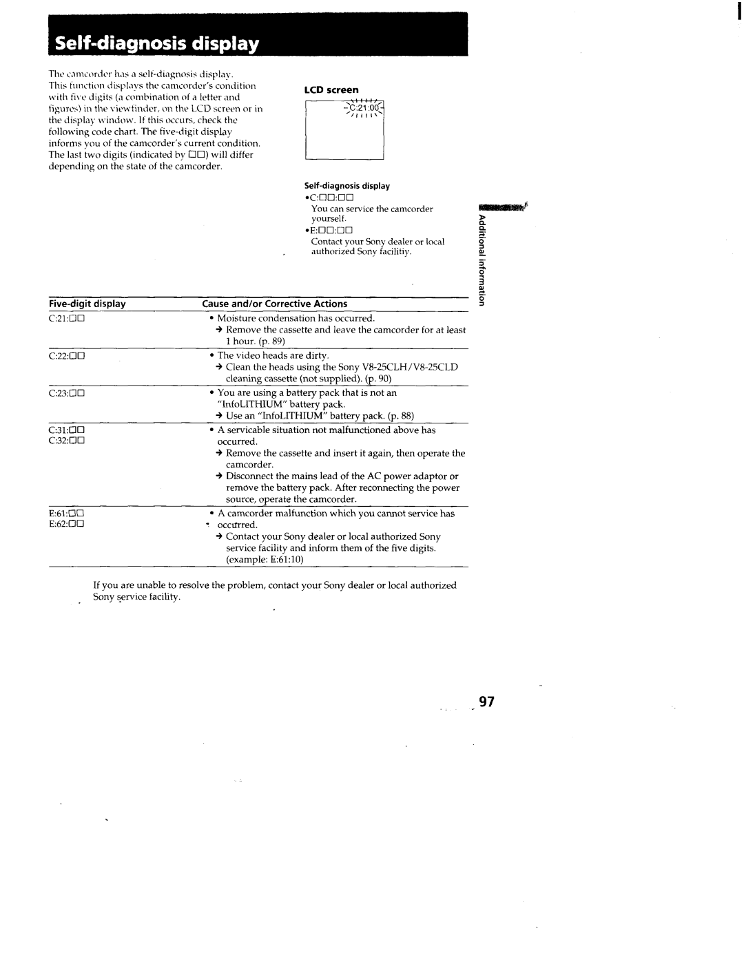 Sony CCD-TRV95, CCD-TRV99 manual 