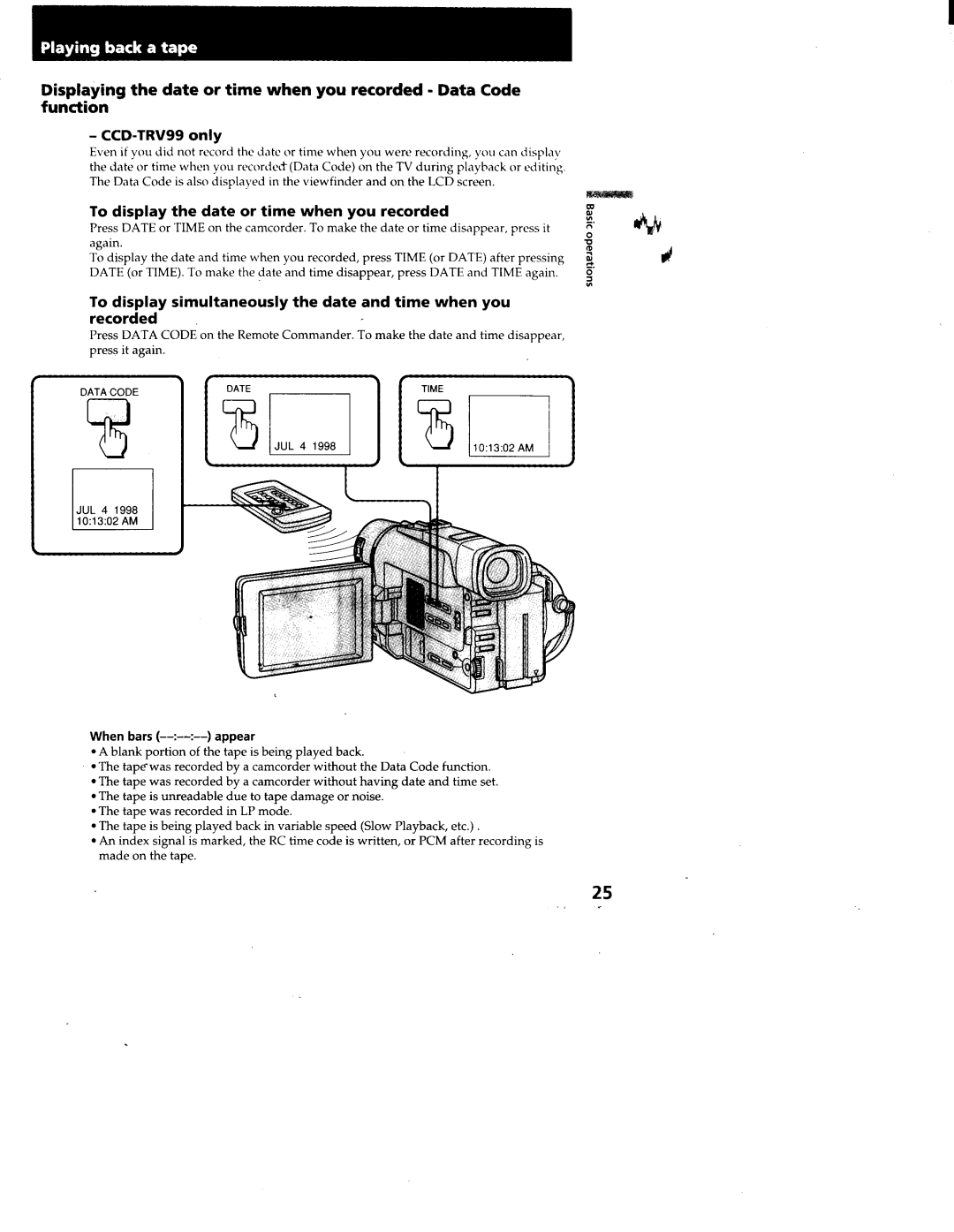 Sony CCD-TRV95, CCD-TRV99 manual 