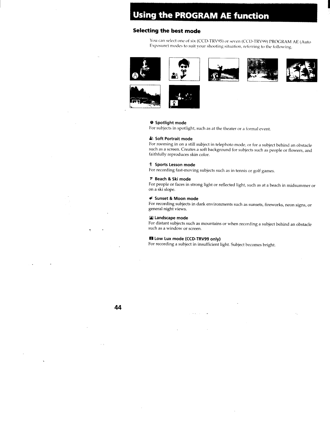 Sony CCD-TRV99, CCD-TRV95 manual 