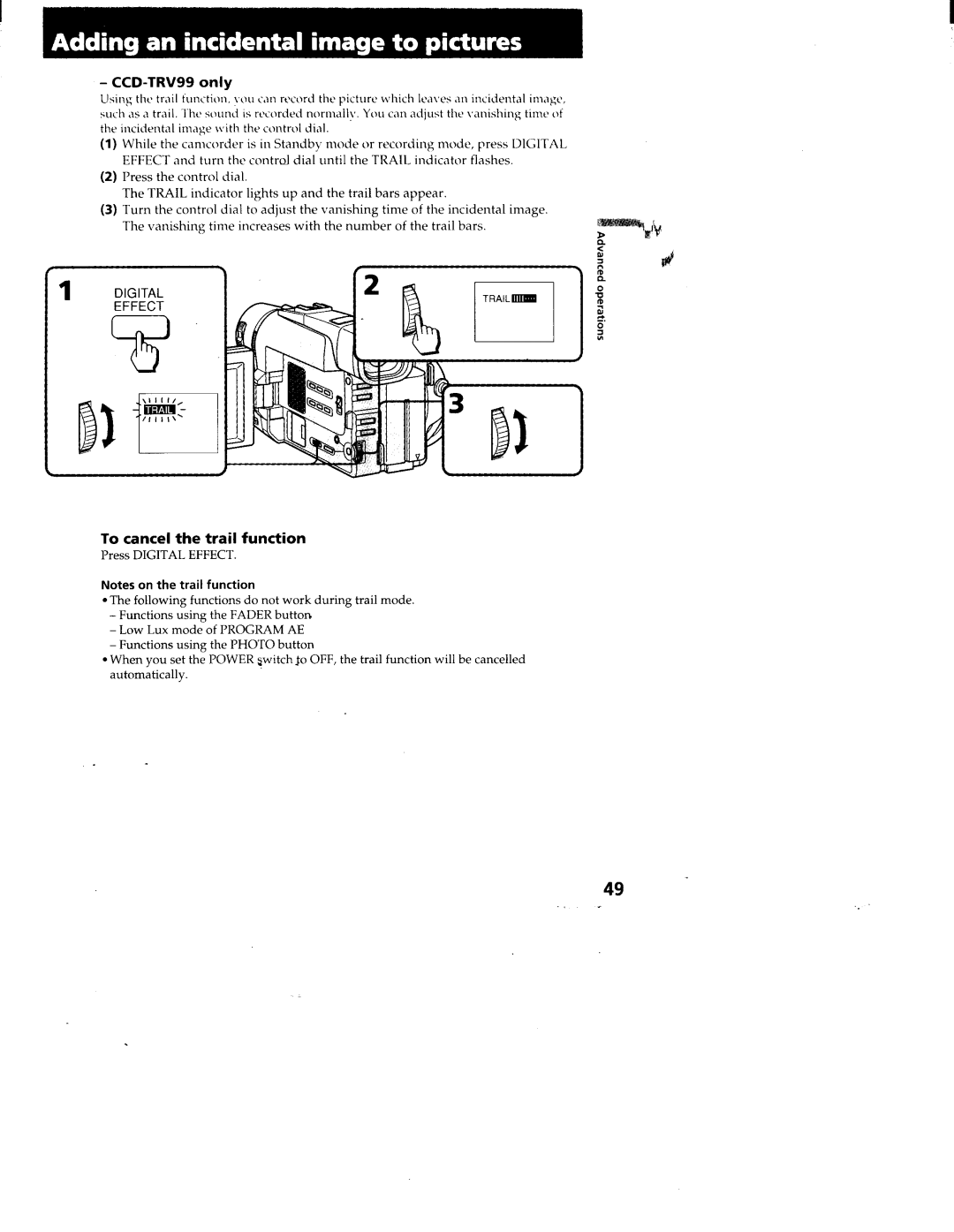 Sony CCD-TRV95, CCD-TRV99 manual 