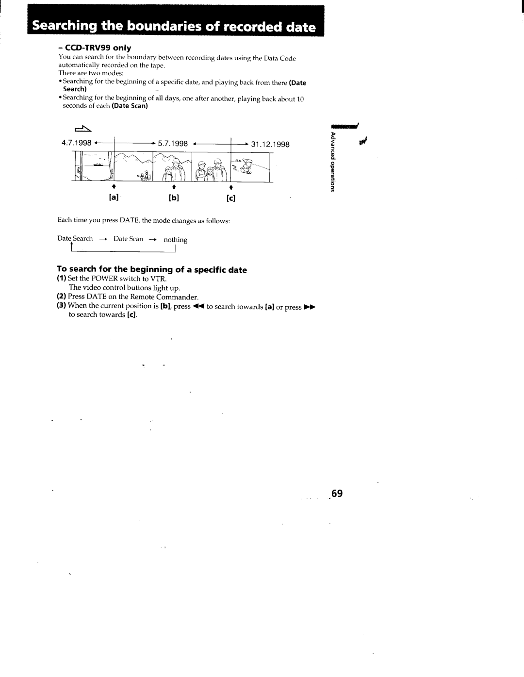 Sony CCD-TRV95, CCD-TRV99 manual 