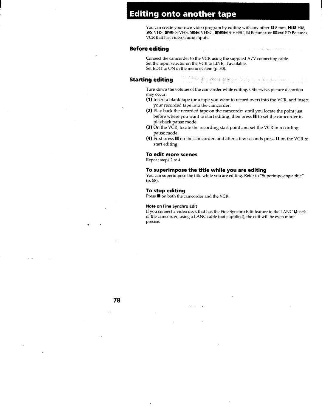 Sony CCD-TRV99, CCD-TRV95 manual 