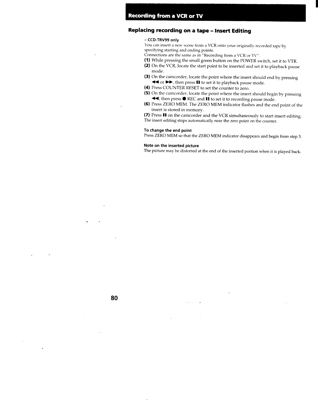 Sony CCD-TRV99, CCD-TRV95 manual 