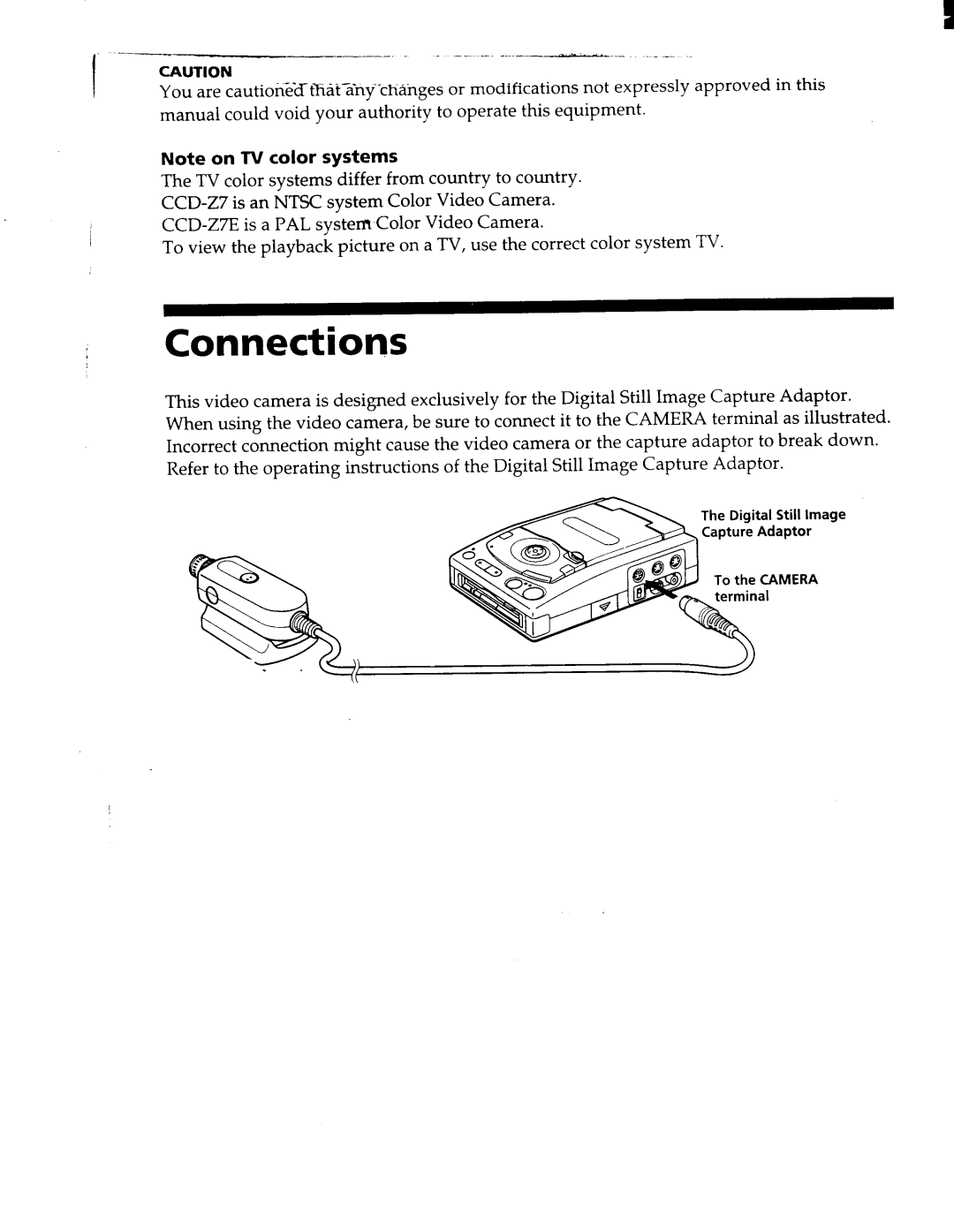 Sony CCD-Z7E manual 