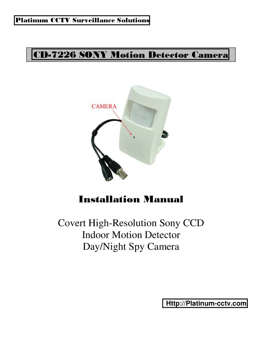 Sony CD-7226 installation manual Installation Manual 