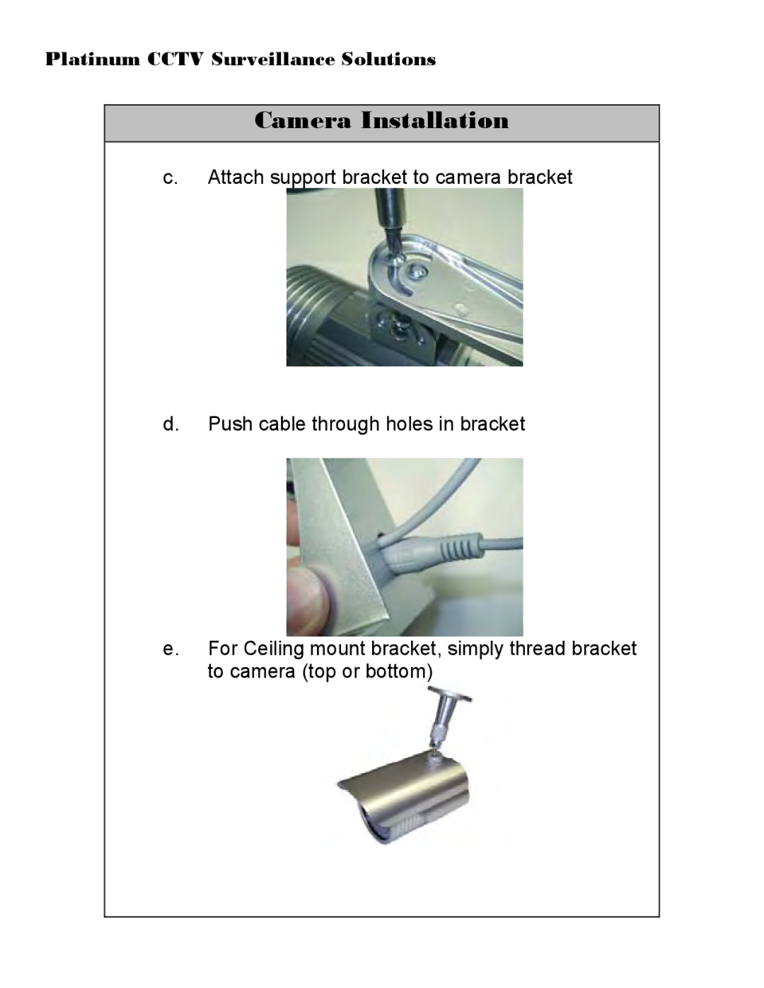 Sony CD-9255 installation manual Camera Installation 