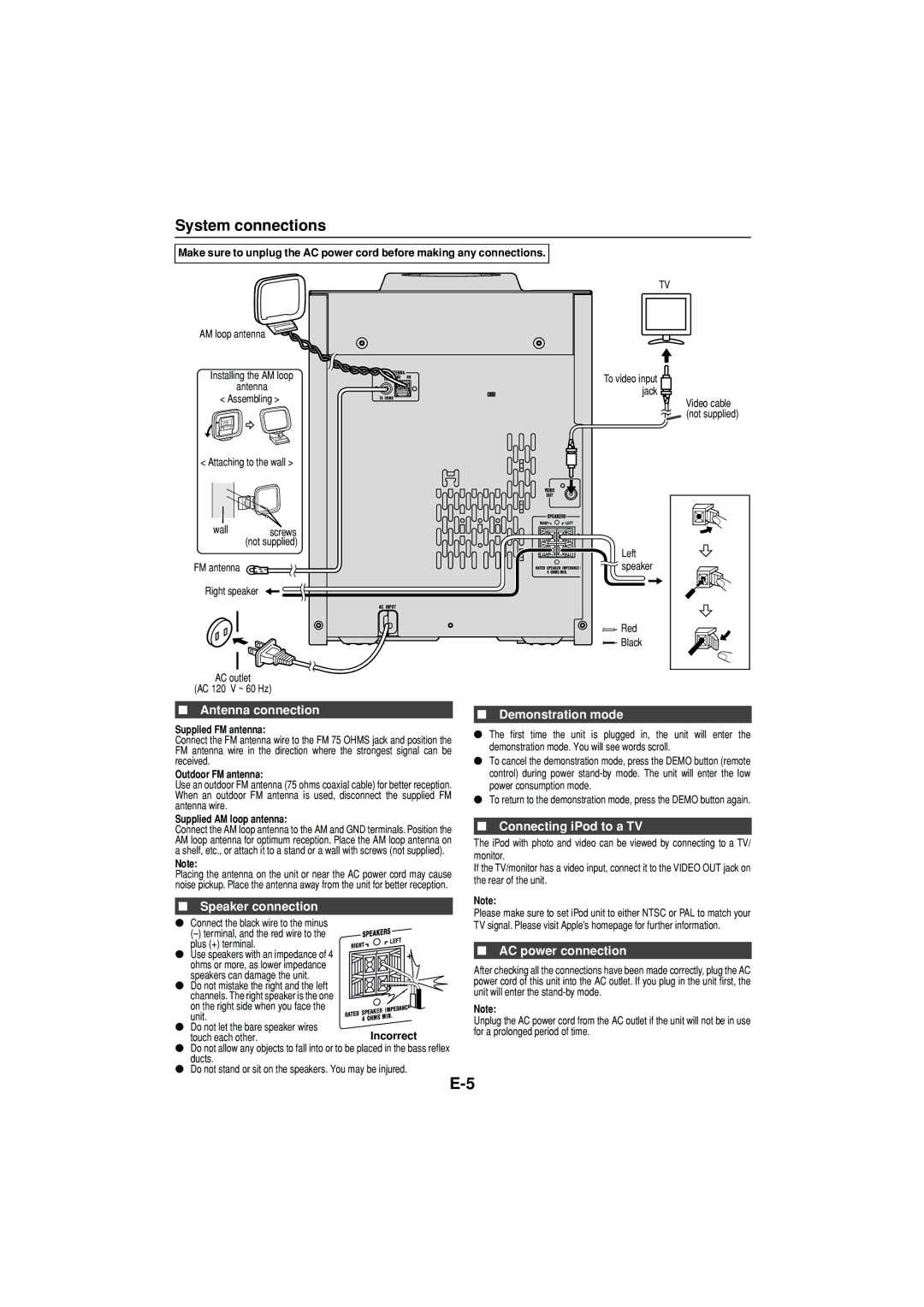 Sony CD-DH790N operation manual System connections 