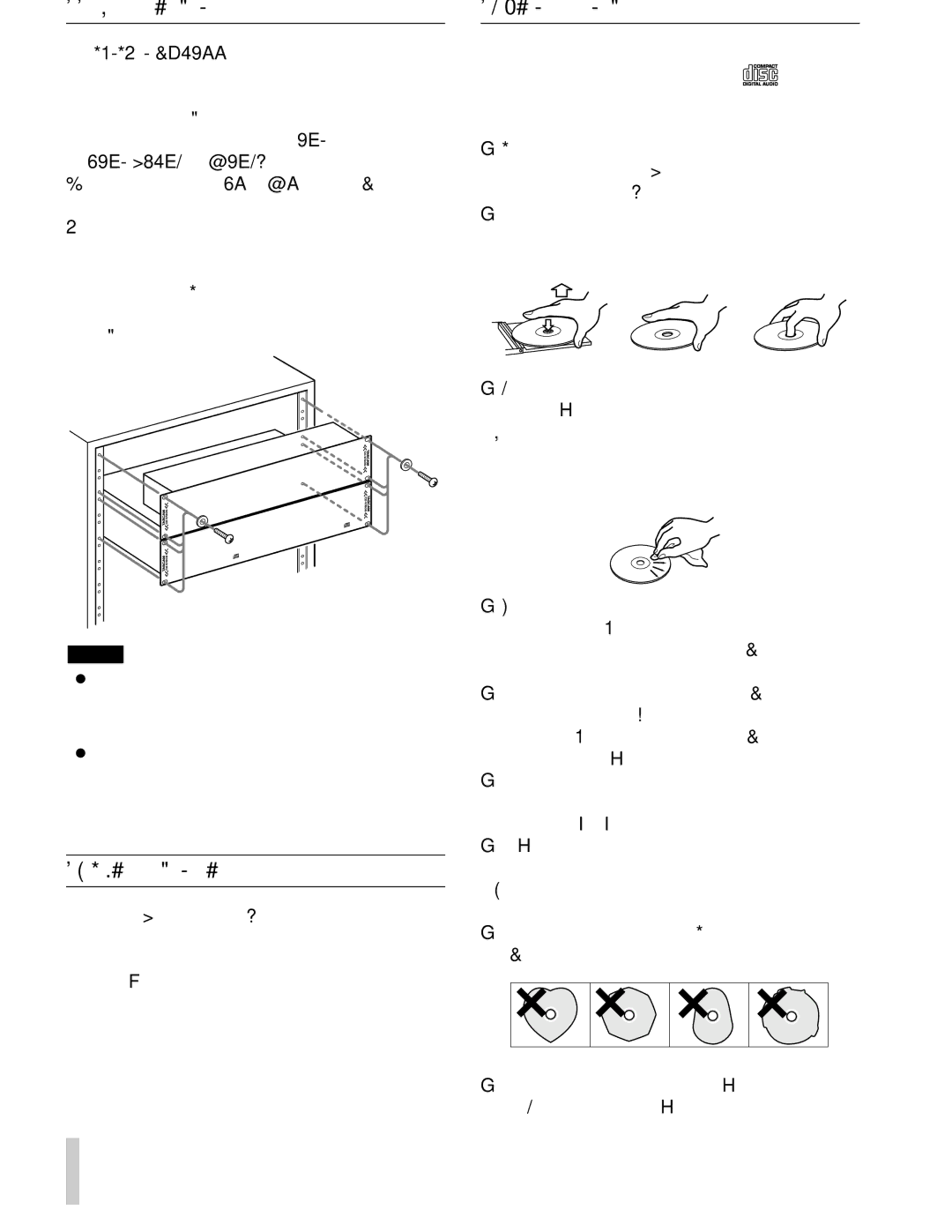 Sony CD-X1500 owner manual Environmental conditions, Beware of condensation, Handling of discs 