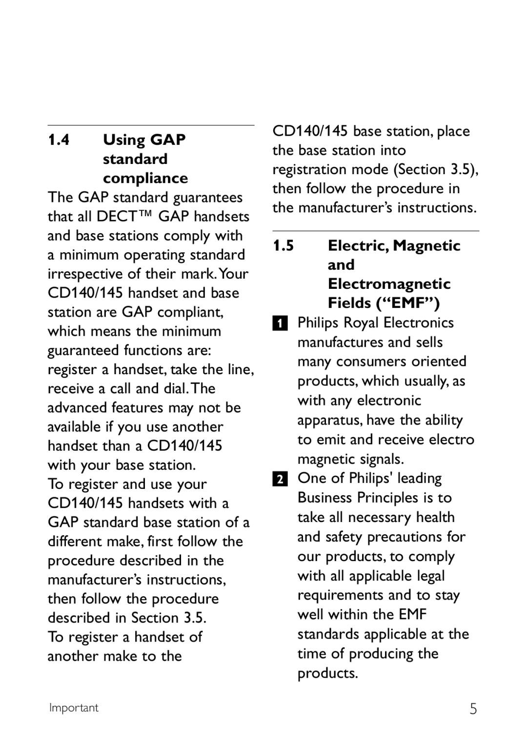 Sony CD145 manual Using GAP standard compliance, Electric, Magnetic and Electromagnetic Fields EMF 