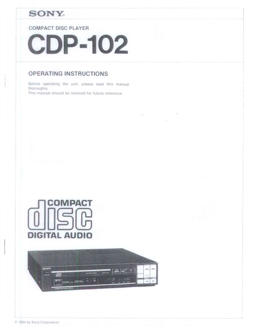 Sony CDP-102 manual 