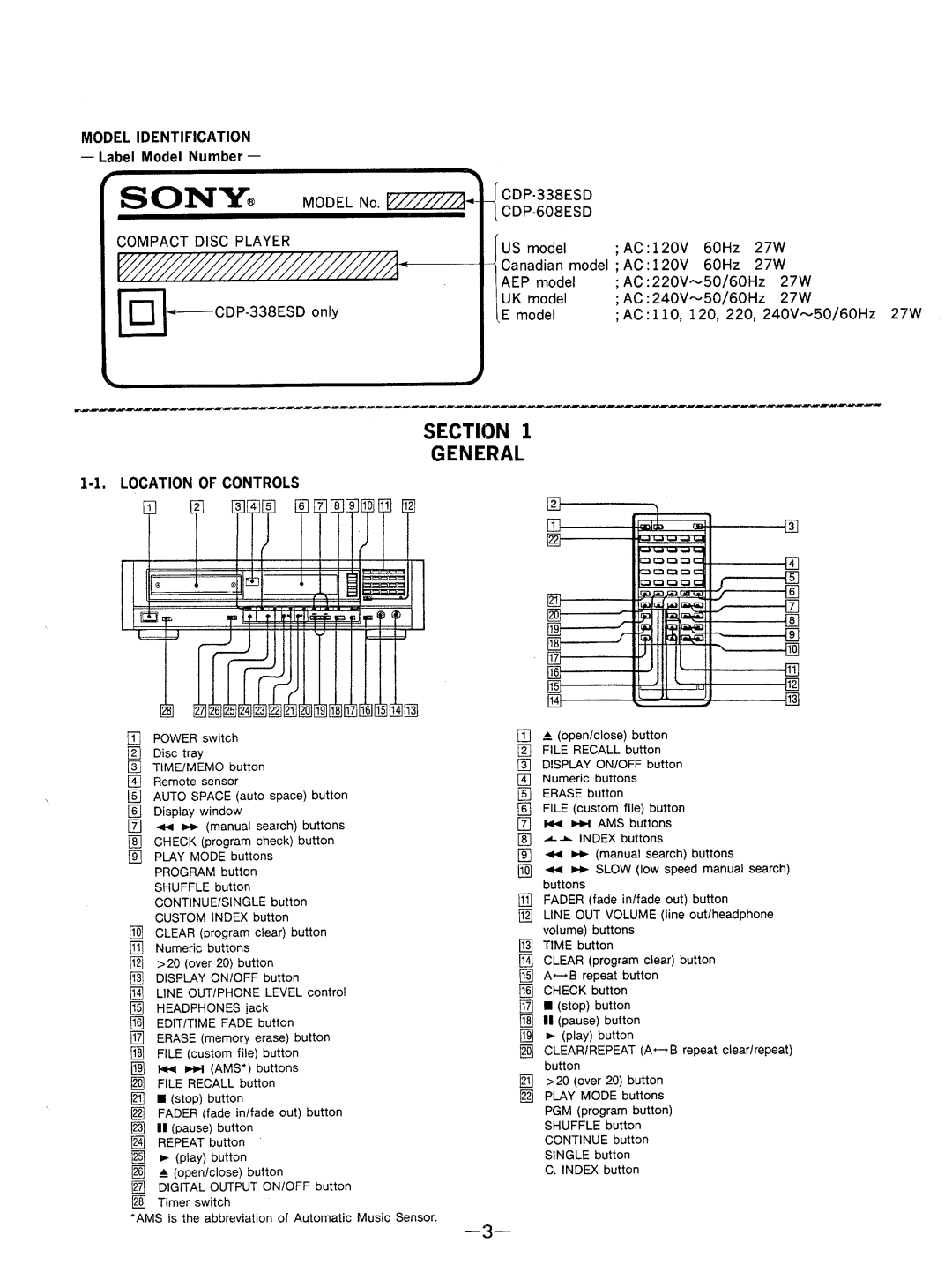 Sony CDP-608ESD manual 