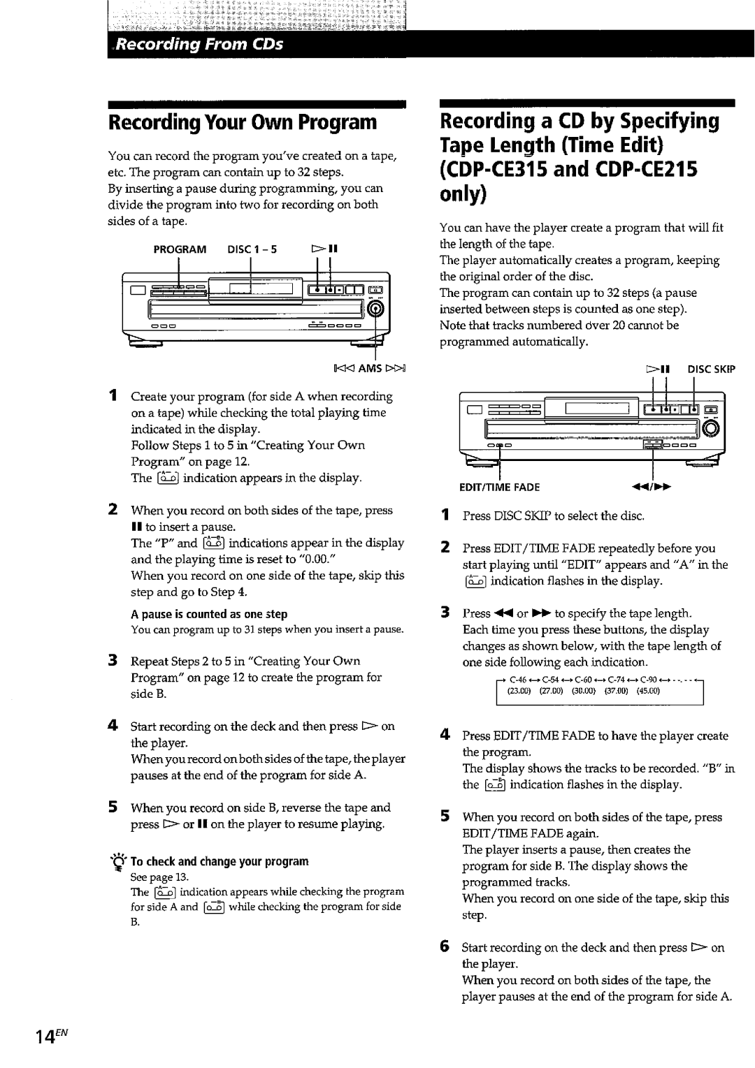 Sony CDP-CE315, CDP-C260Z, CDP-CE215 manual 