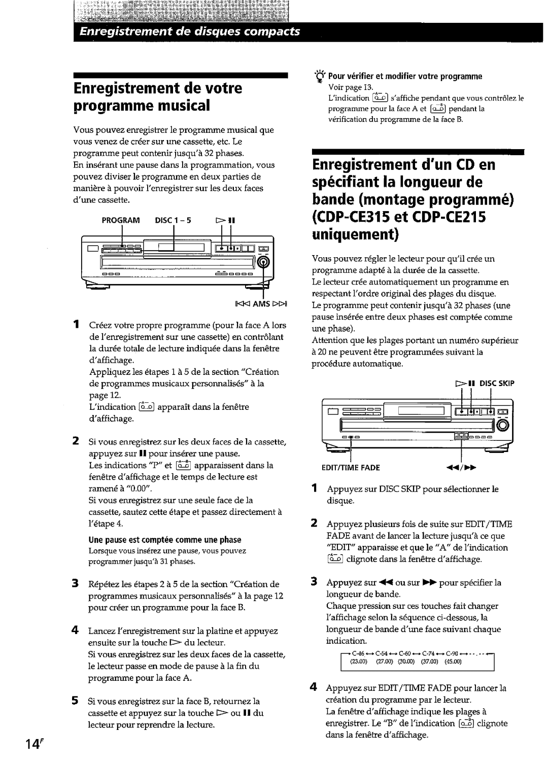 Sony CDP-CE315, CDP-C260Z, CDP-CE215 manual 