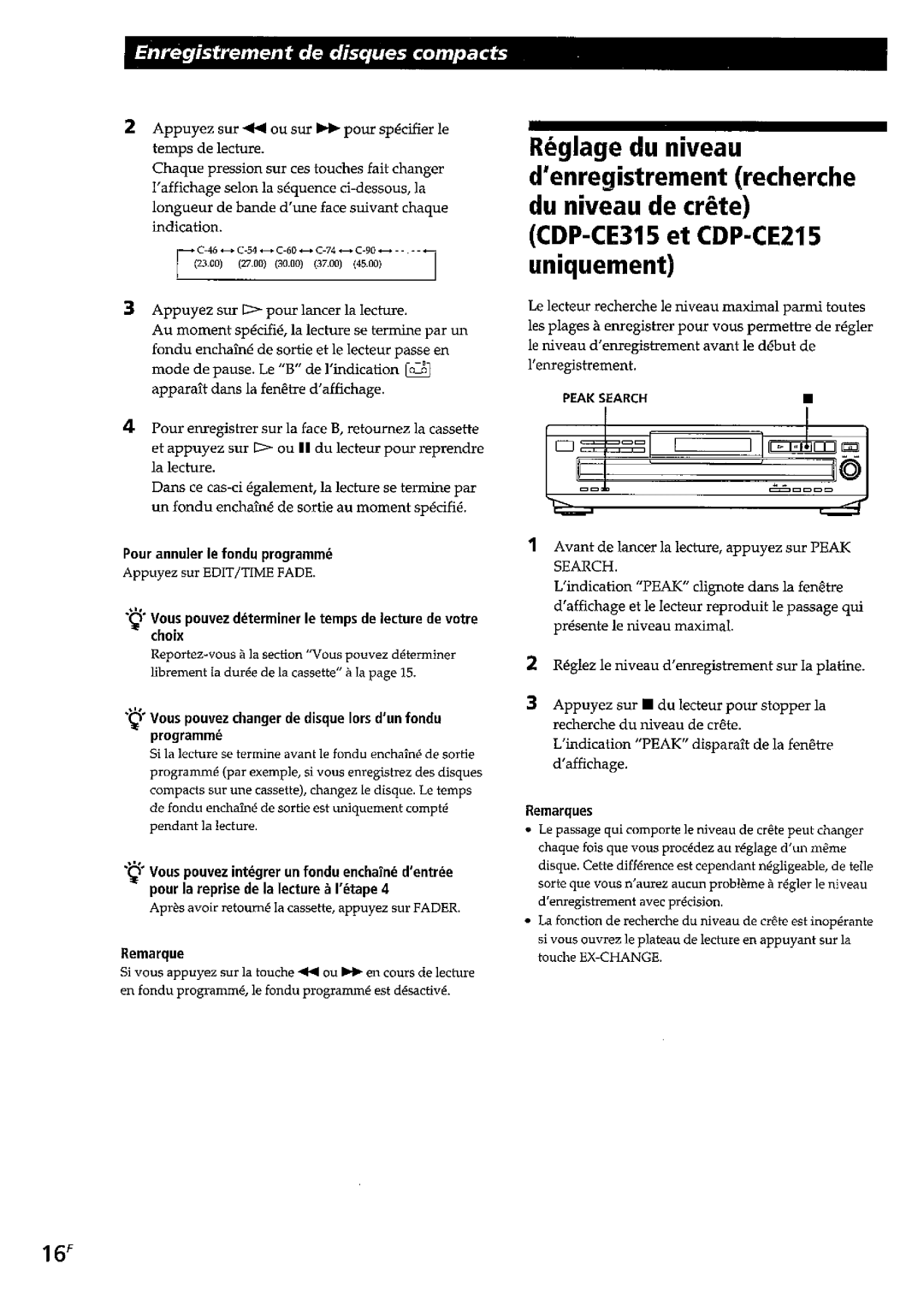 Sony CDP-CE215, CDP-C260Z, CDP-CE315 manual 