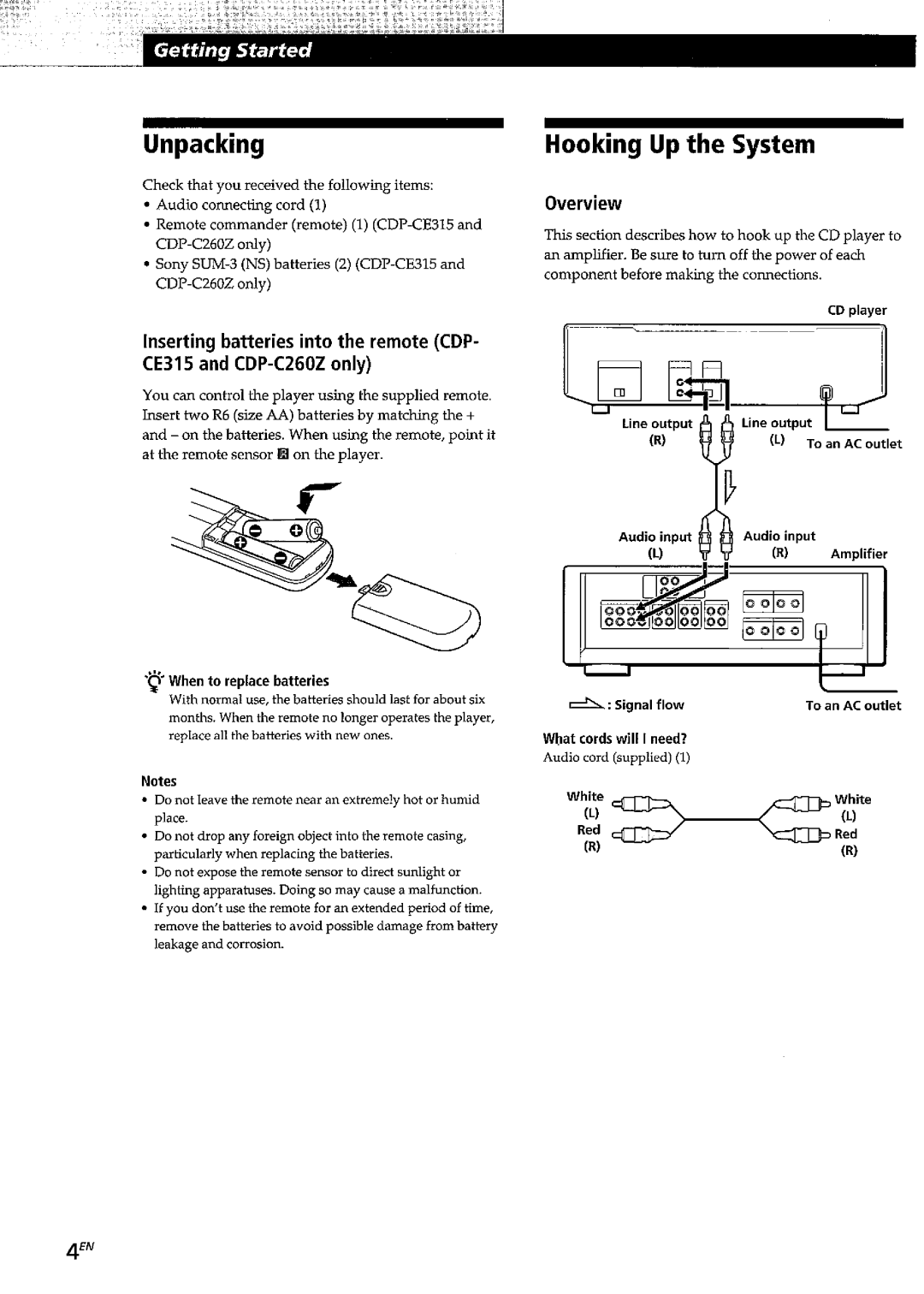 Sony CDP-CE215, CDP-C260Z, CDP-CE315 manual 