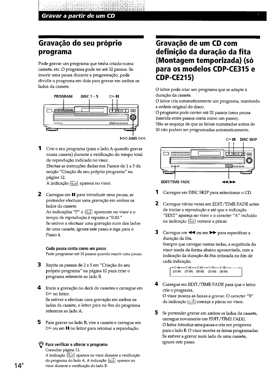 Sony CDP-CE315, CDP-C260Z, CDP-CE215 manual 