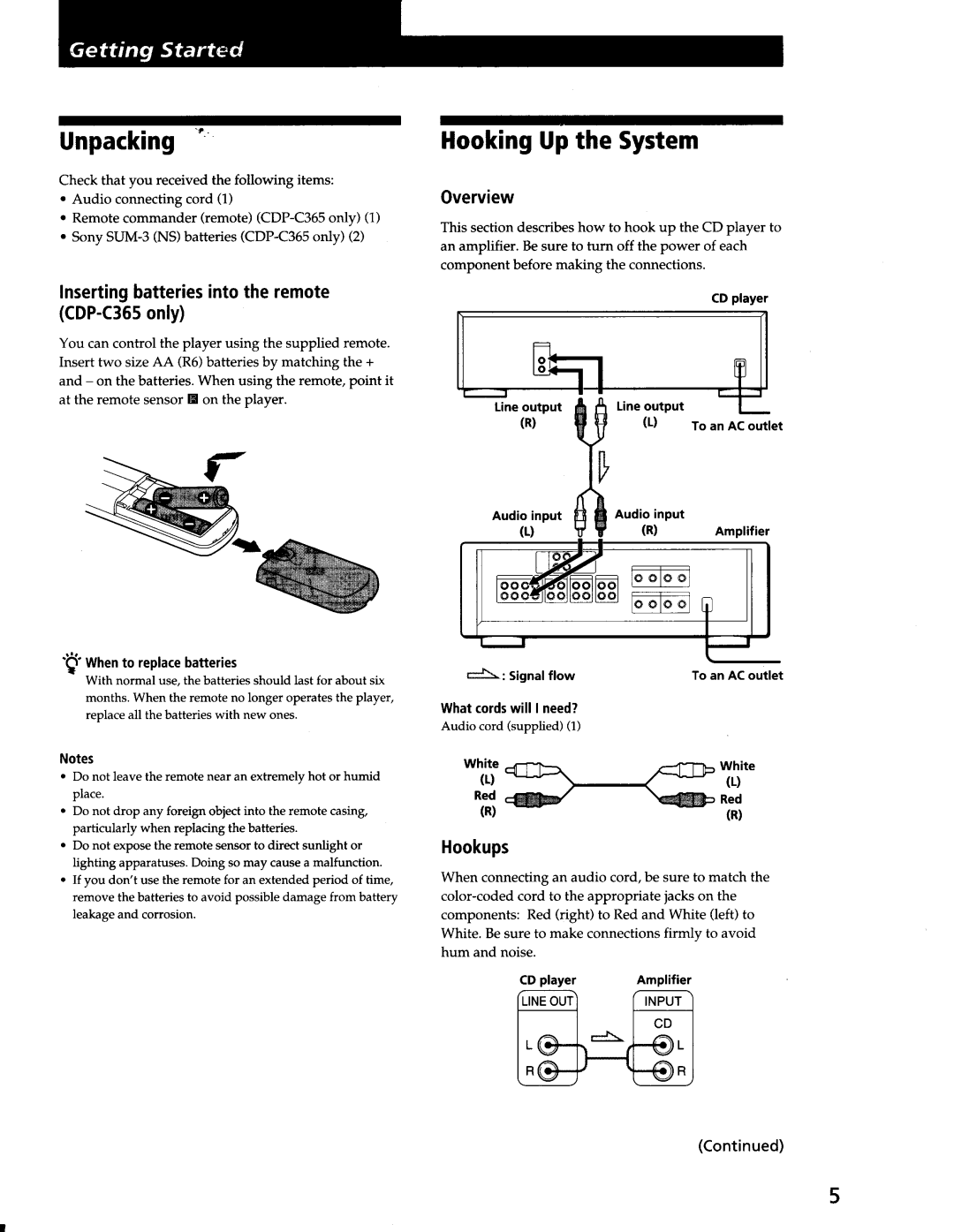 Sony CDP-C365, CDP-C265 manual 