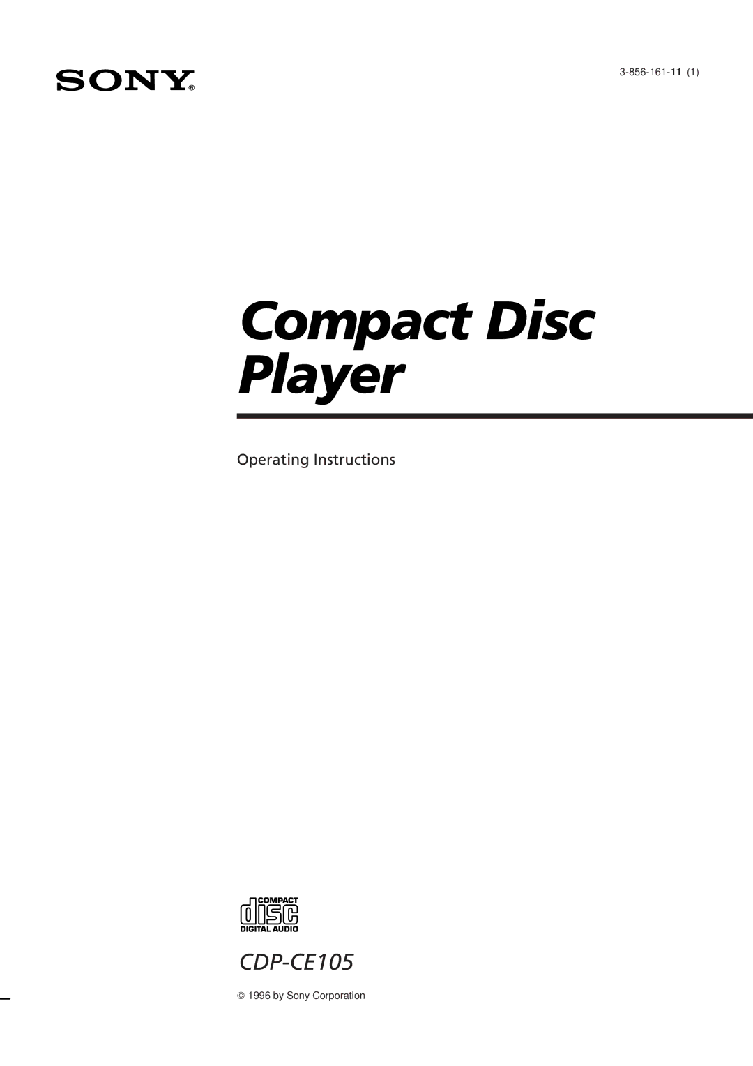 Sony CDP-CE105 manual 