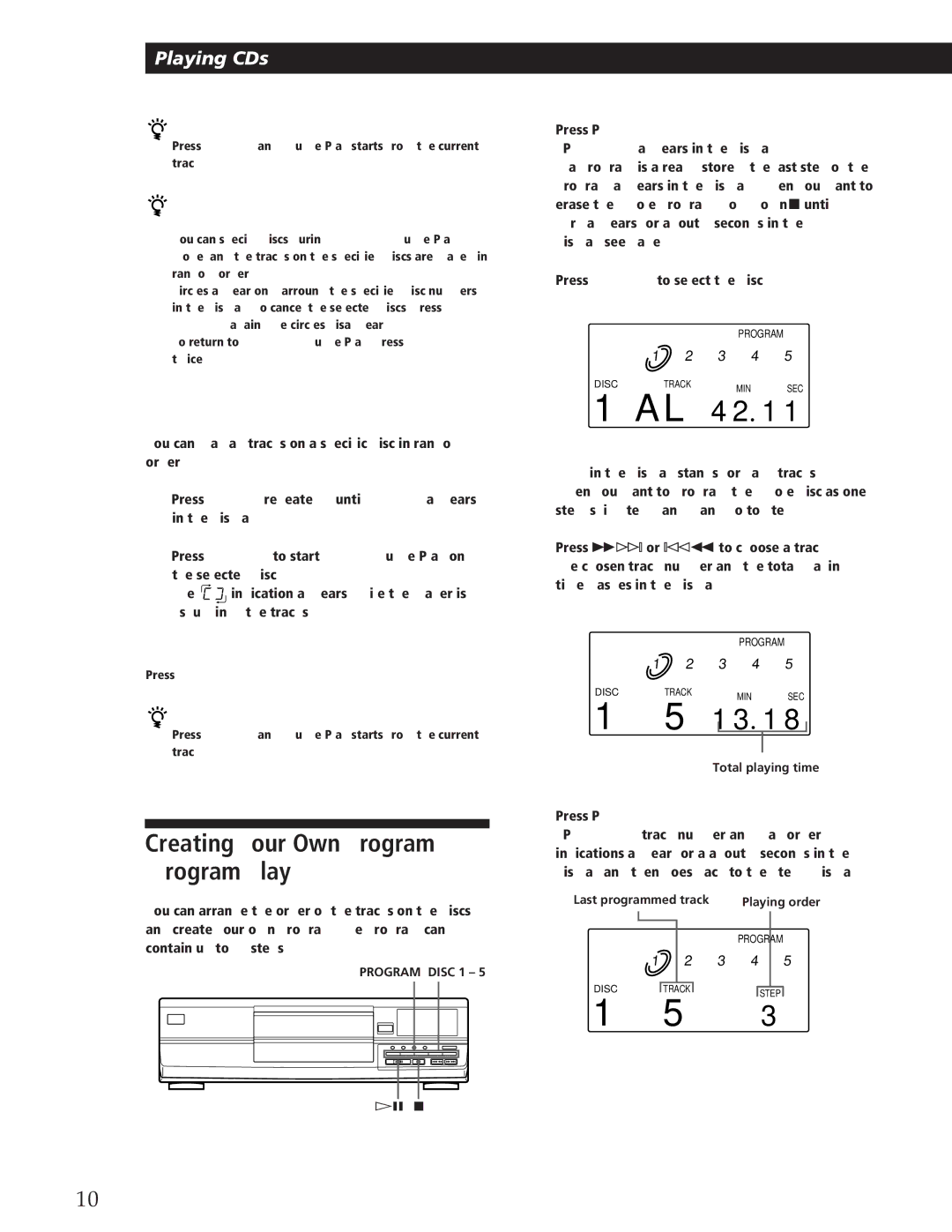 Sony CDP-CE105 Creating Your Own Program Program Play, Shuffle Play on one disc, You can start Shuffle Play while playing 