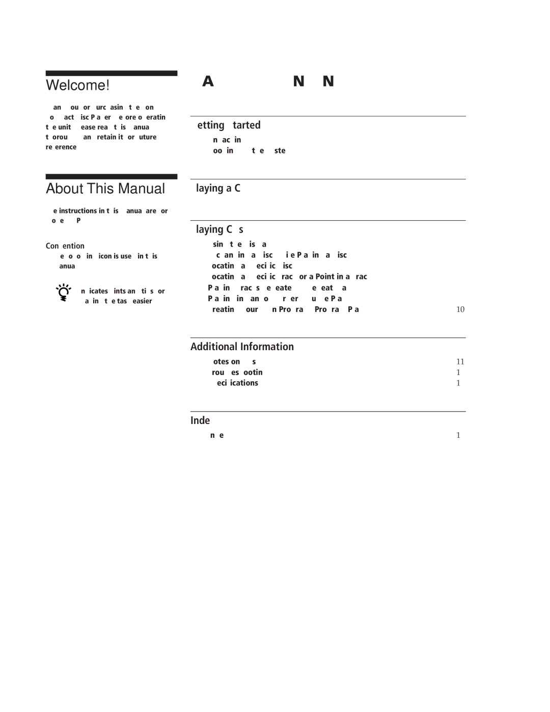 Sony CDP-CE105 manual Table of Contents 