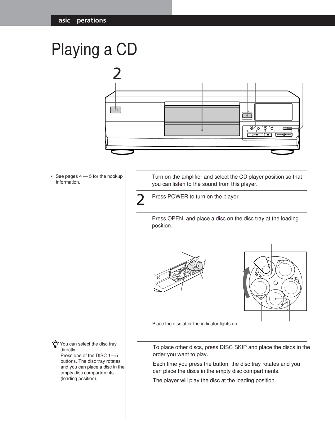 Sony CDP-CE105 manual Playing a 