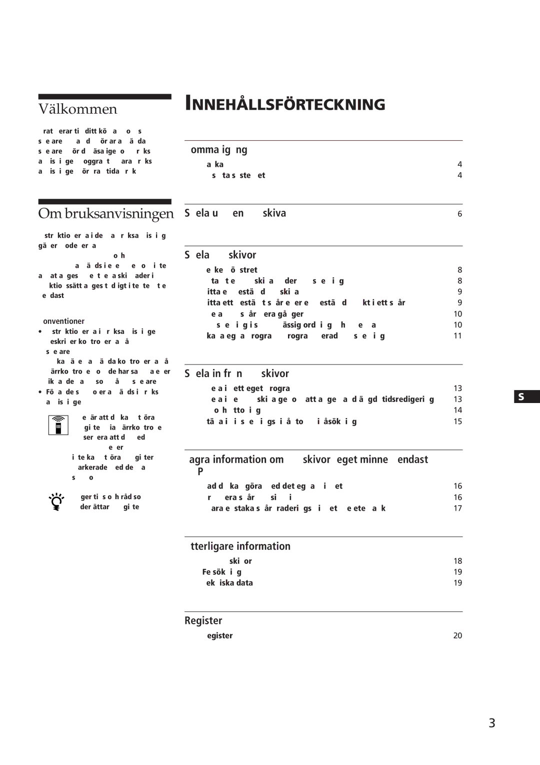 Sony CDP-CE505, CDP-CE305, CDP-CE405, CDP-C661 manual Välkommen, Om bruksanvisningen 