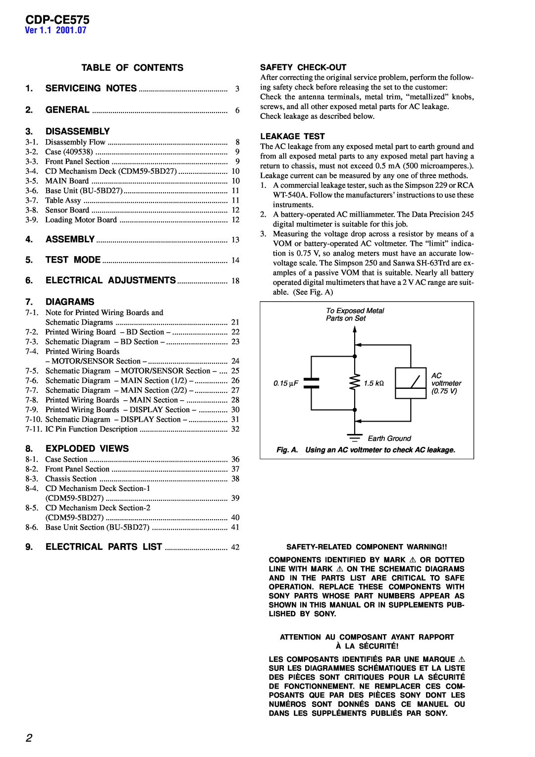 Sony CDP-CE575 service manual Ver 