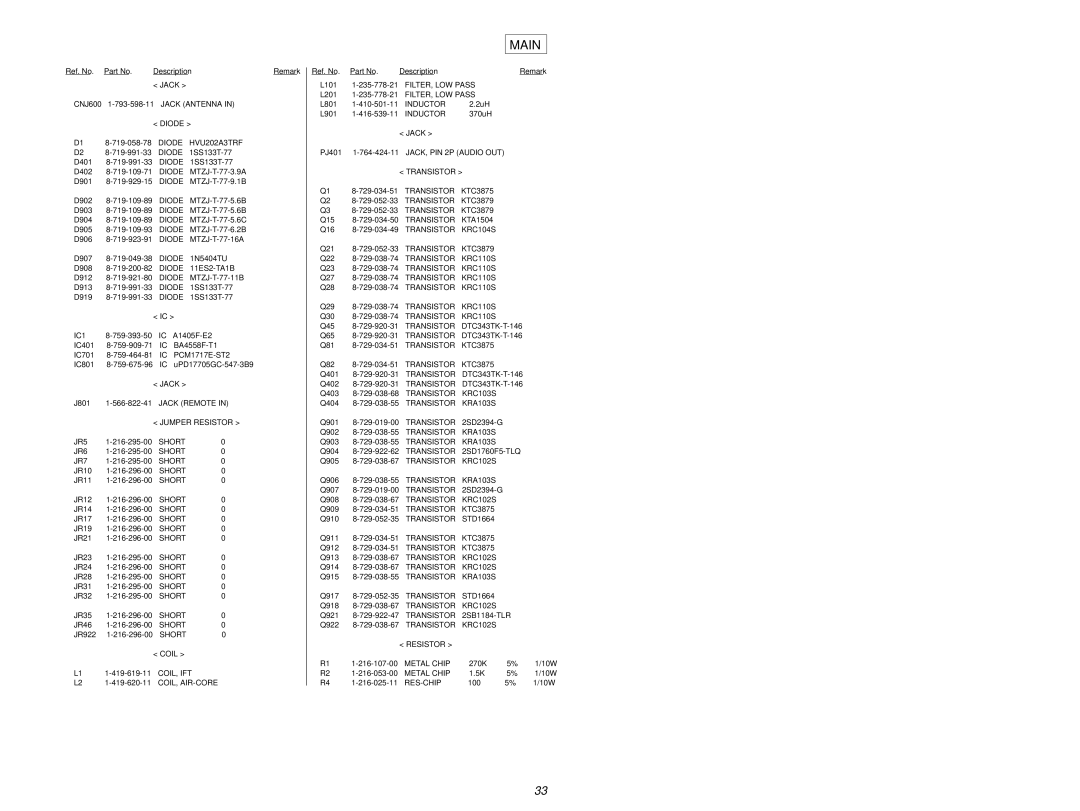 Sony CDX-1000RF service manual Main 