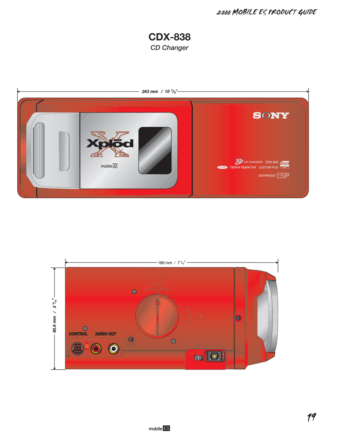 Sony CDX-838 specifications Vertical 