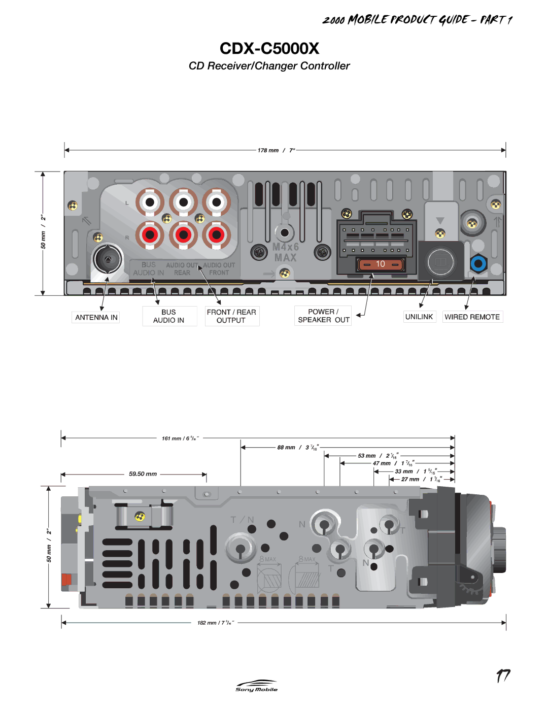 Sony CDX-C5000X specifications 59.50 mm 