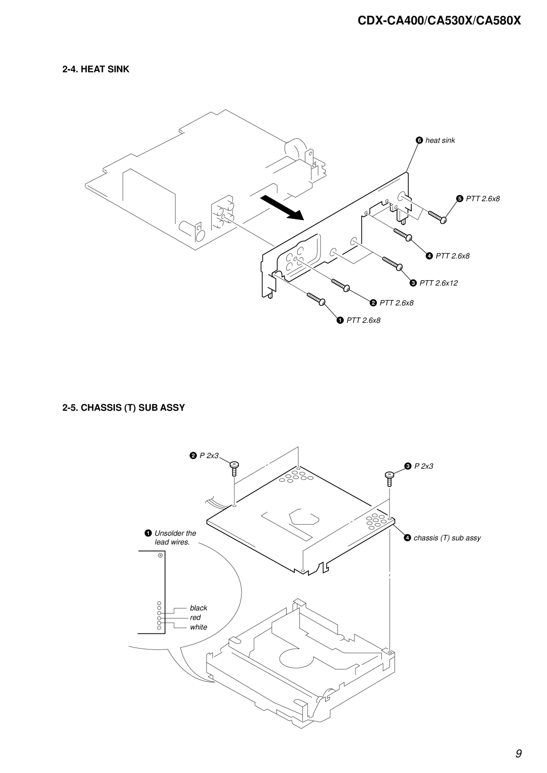 Sony CDX-CA400, CDX-CA530X, CDX-CA580X service manual Heat Sink Chassis T SUB Assy 