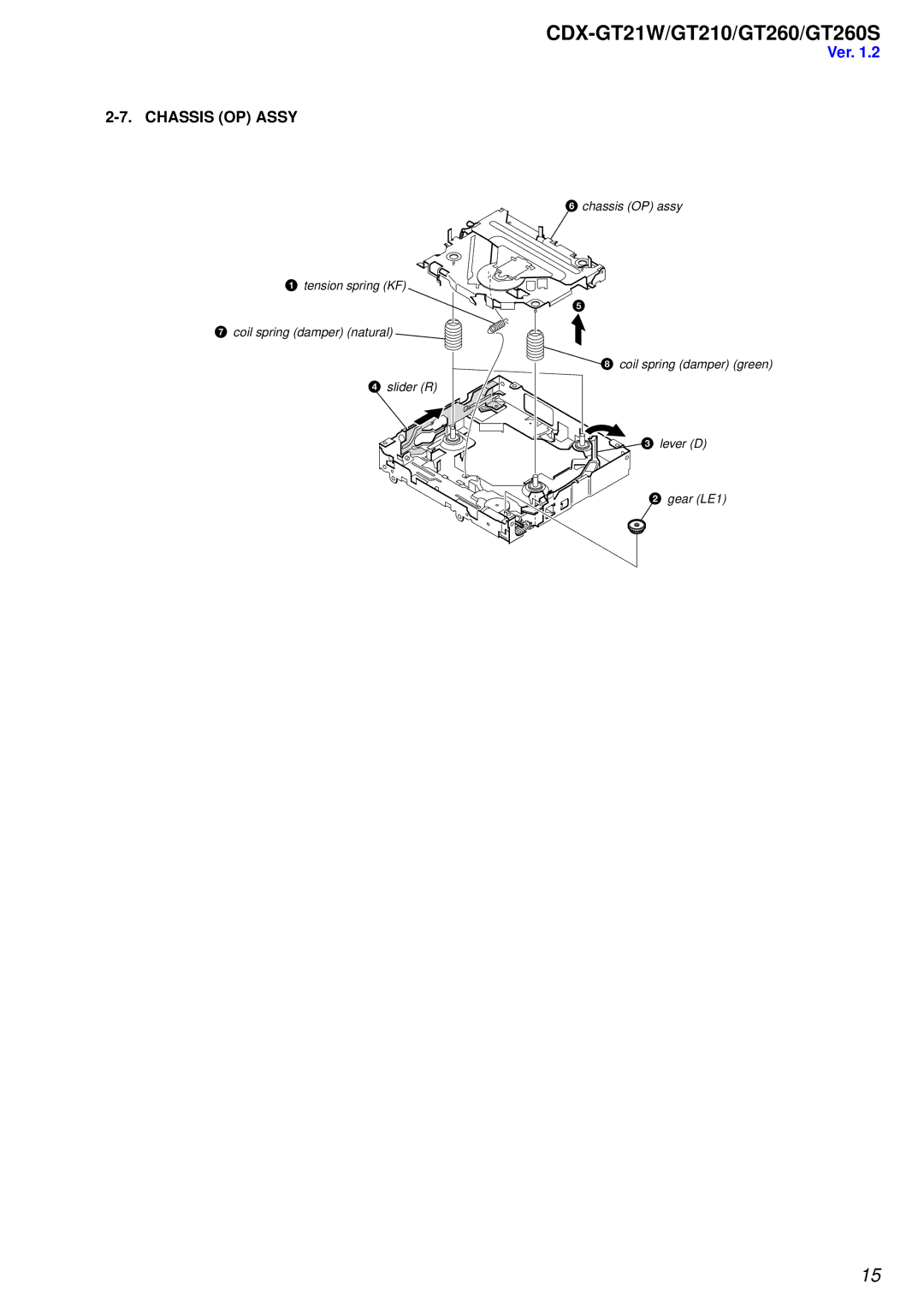 Sony CDX-GT260S, CDX-GT21W, CDX-GT210 service manual Chassis OP Assy 