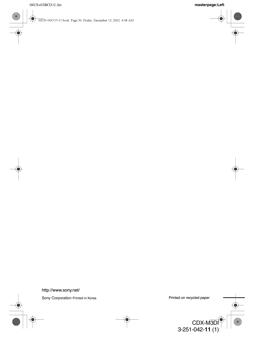 Sony CDX-M3DI operating instructions 04US+03BCO-U.fm 