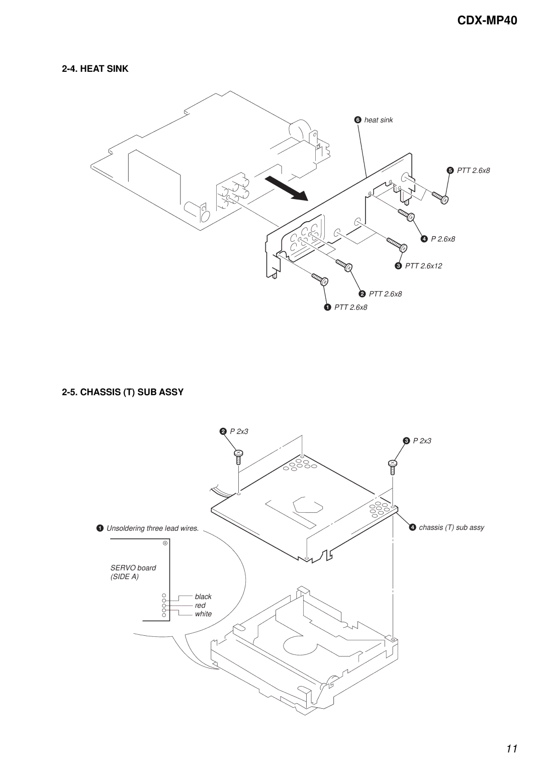 Sony CDX-MP40 service manual Heat Sink, Chassis T SUB Assy 