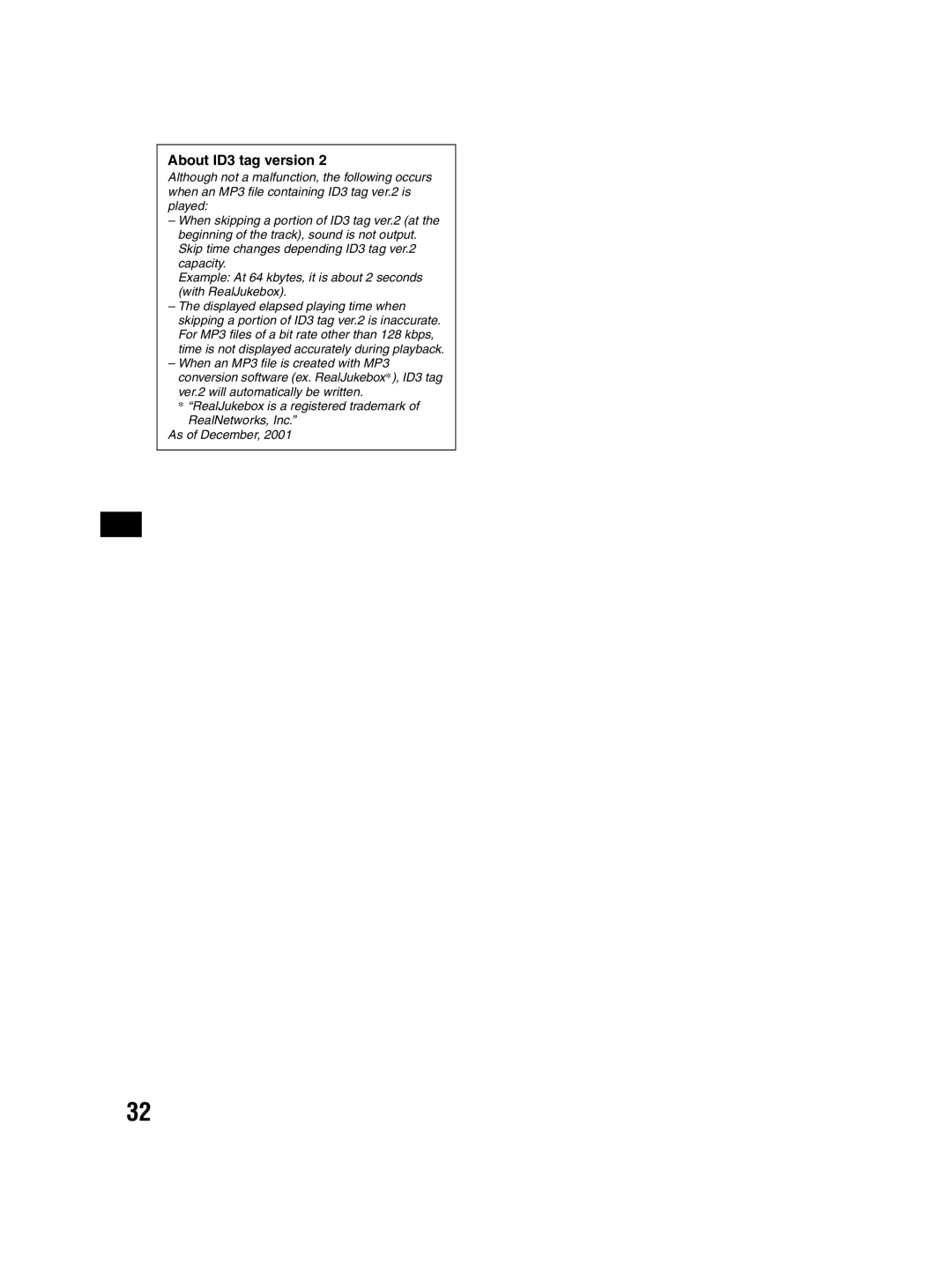 Sony CDX-MP70 operating instructions About ID3 tag version 