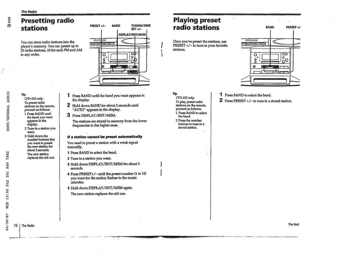 Sony CFD-S33, CFD-S23 manual 