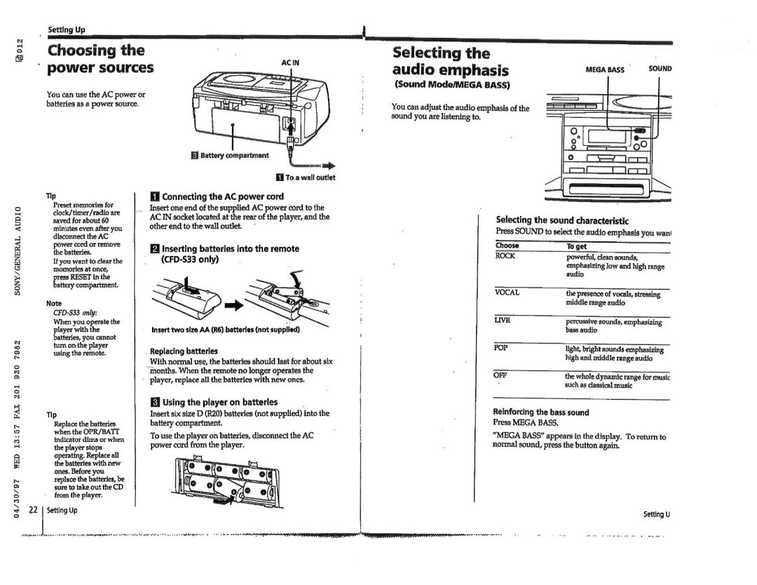 Sony CFD-S23, CFD-S33 manual 
