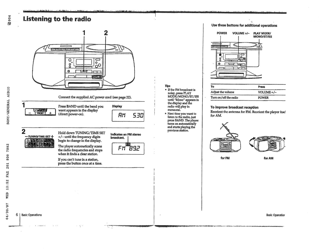 Sony CFD-S23, CFD-S33 manual 