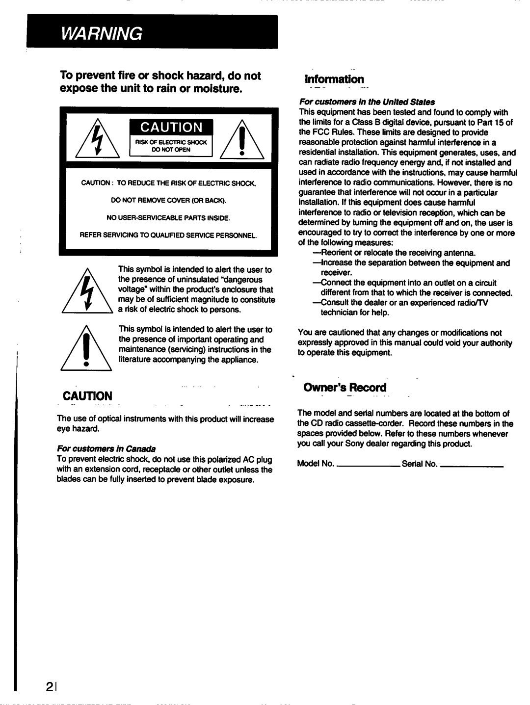 Sony CFD12, CFD-10 manual 