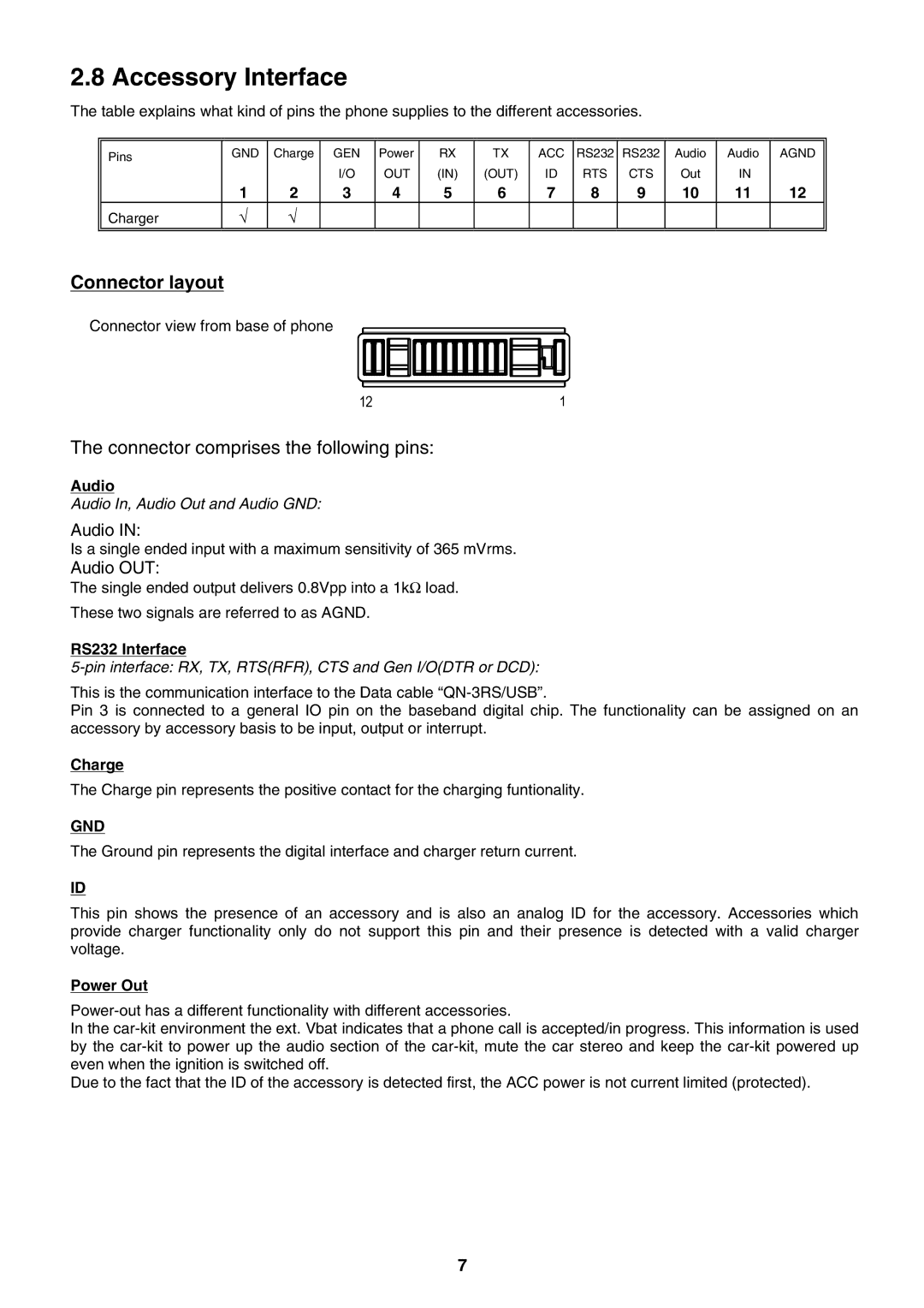 Sony CMD-J5/J16 specifications Accessory Interface, Connector layout 