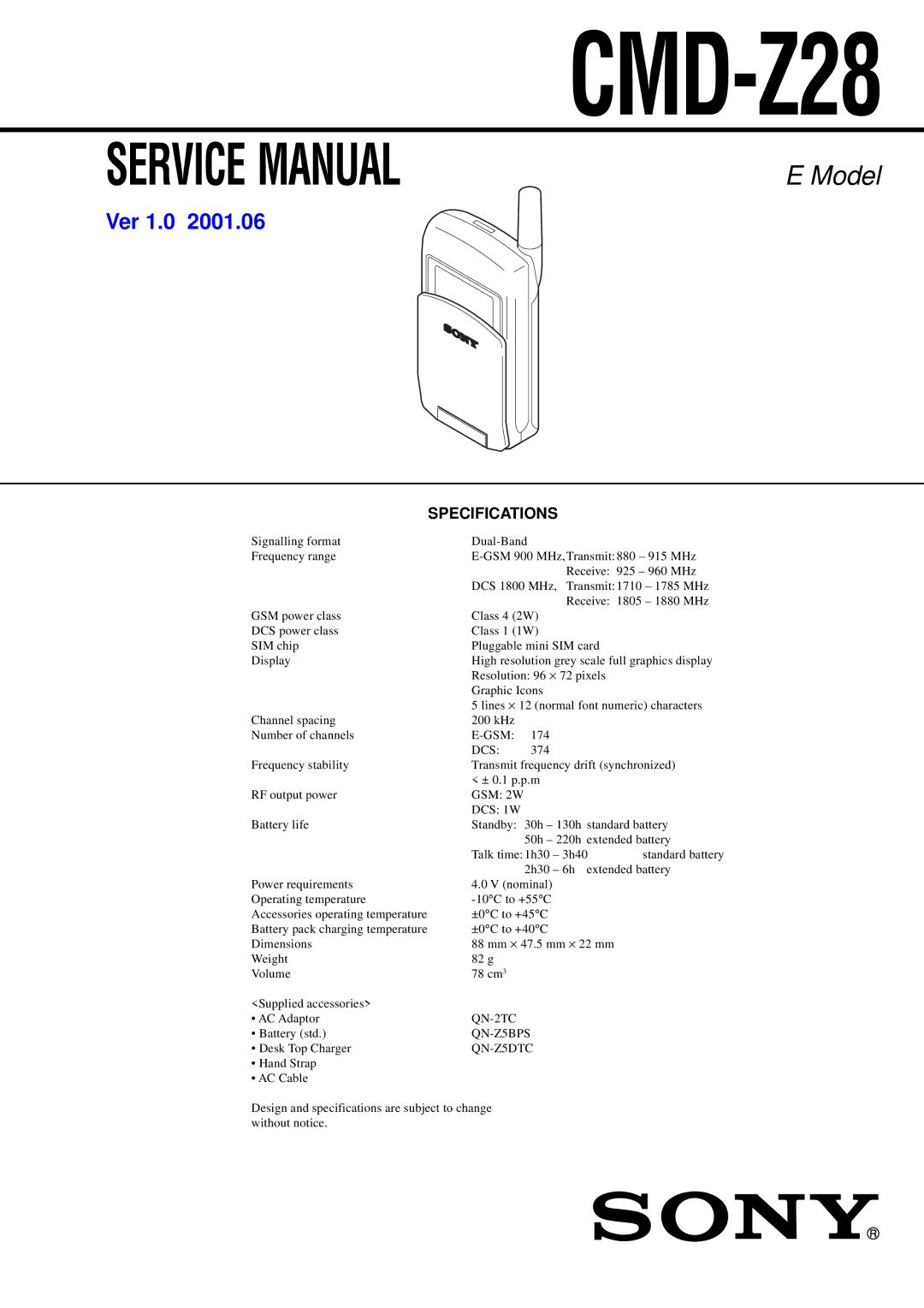 Sony CMD-Z28 service manual 