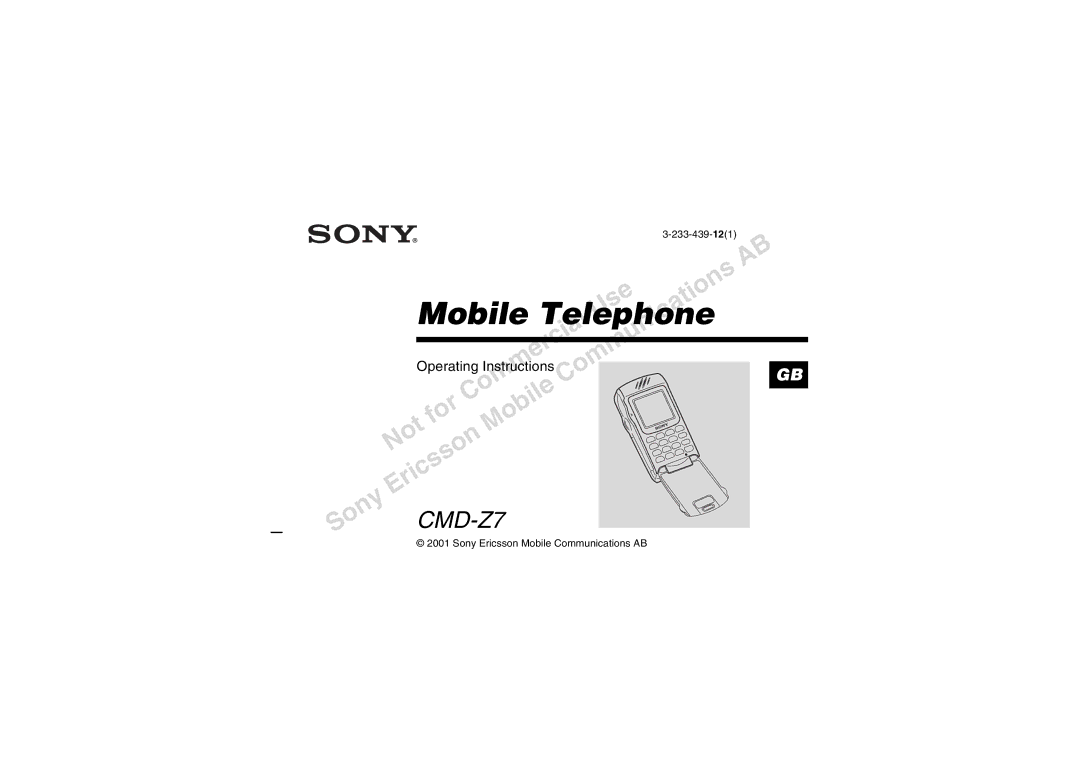 Sony CMD-Z7 manual Mobile Telephonel n 