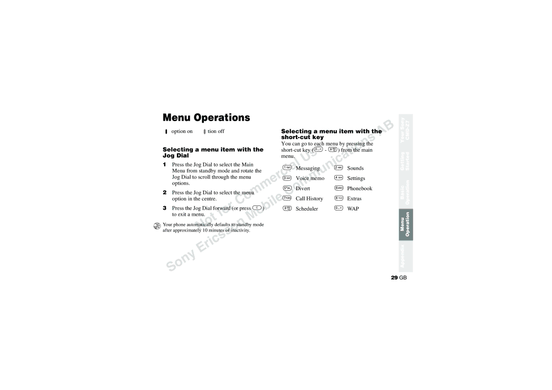 Sony CMD-Z7 manual Selecting a menu item with Short-cut key, Jog Dial 