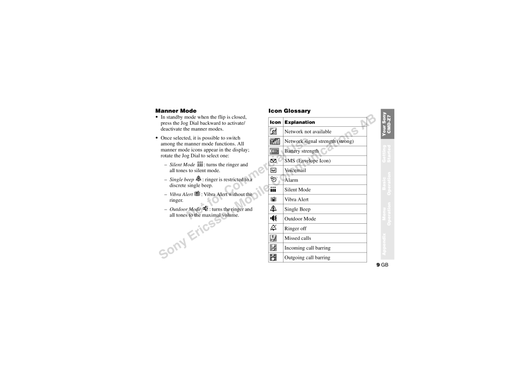 Sony CMD-Z7 manual Silent Mode, Single beep, Vibra Alert 