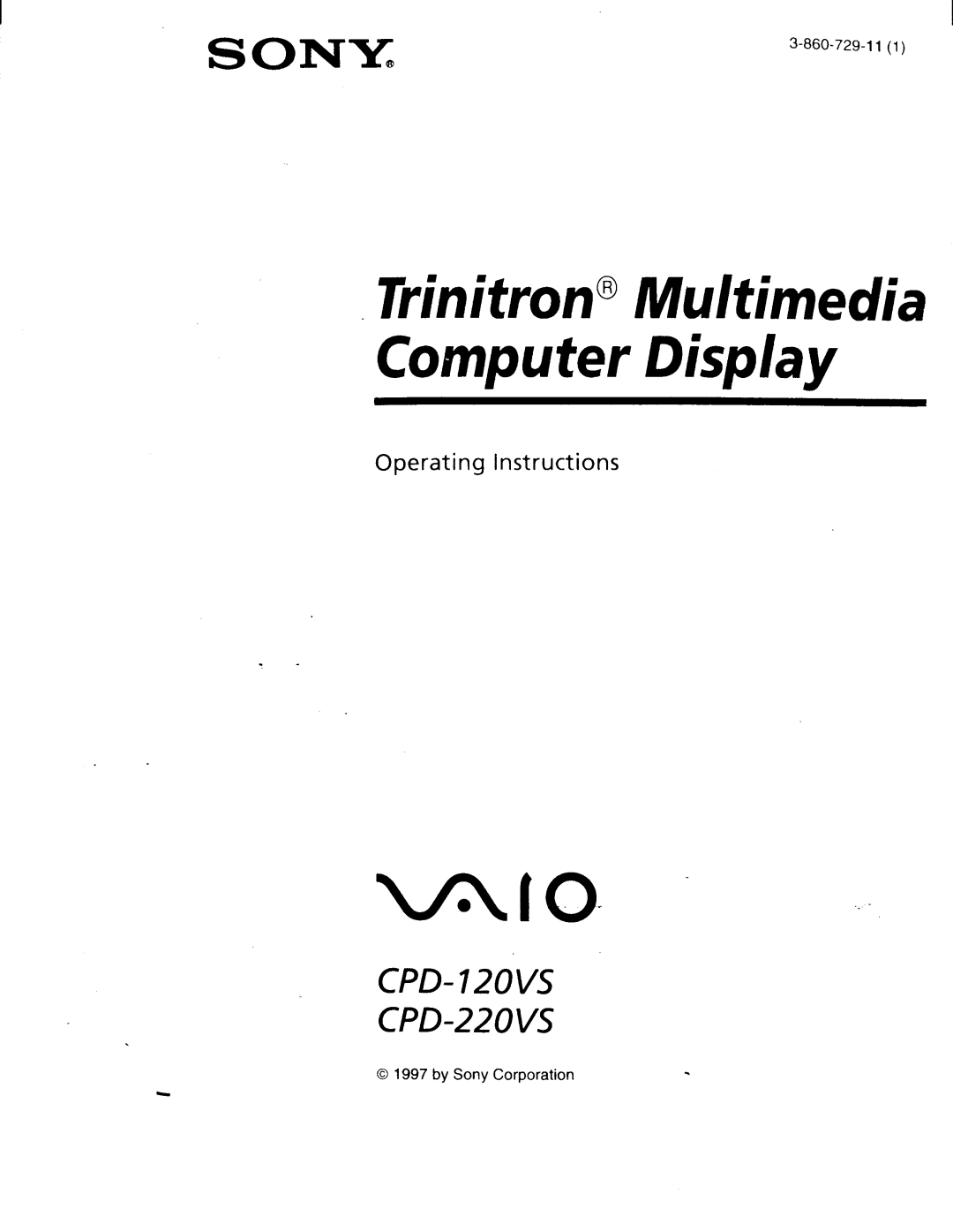 Sony CPD-120VS manual 